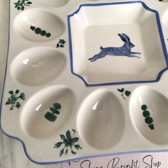Anthropologie Egg Platter Handpainted Glazed Stoneware NWT - Picture 10 of 12
